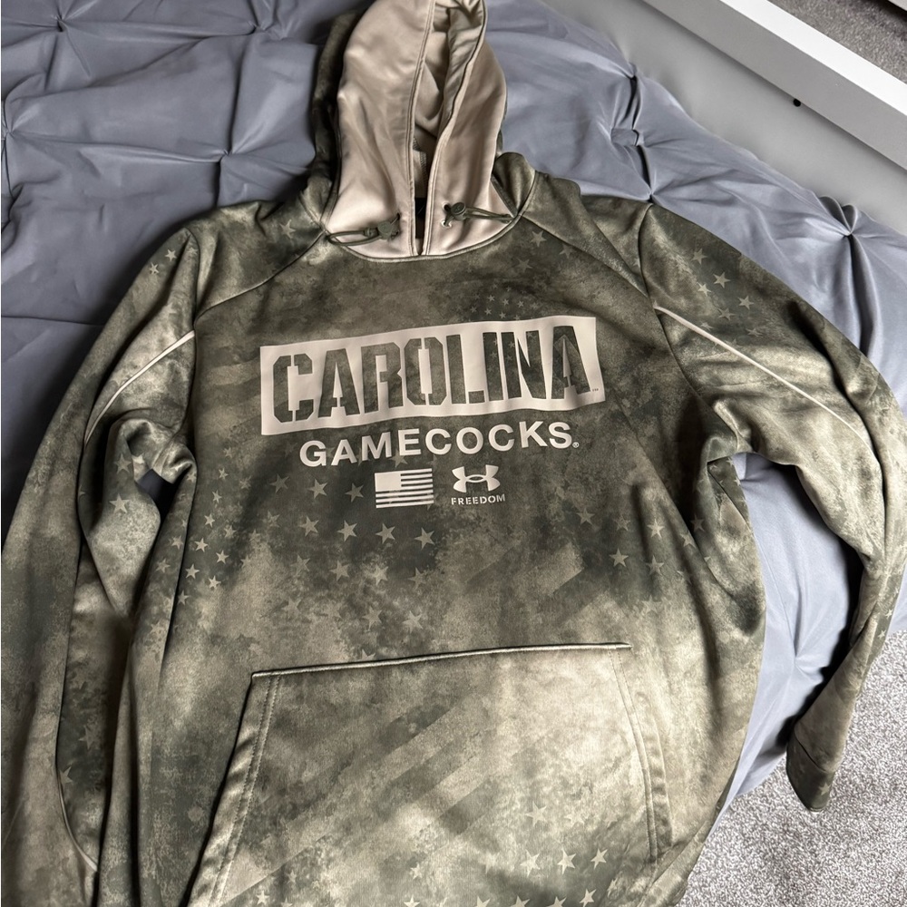 Under Armour Carolina Gamecocks Hoodie - Olive and Beige - Picture 1 of 4